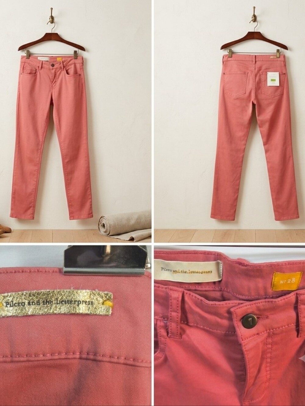 Antropologie Pilcro Dusty Coral Skinny Jeans - Women Size 28